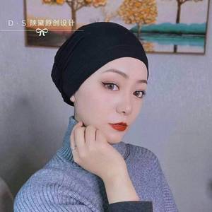 ผ้าคลุมศีรษะแบบปรับได้สำหรับผู้หญิงมุสลิม สีพื้นเรียบง่าย สวมใส่สบาย พร้อมหมวกซับในและฐานผ้าไหมโมดอล - Product Image 4
