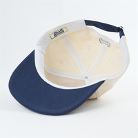 Casquette 5 panneaux à profil bas écologique et recyclée, personnalisable, en coton recyclé, avec broderie chaîne sur mesure, pour la vente en gros
