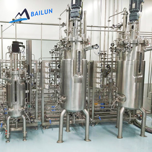 เครื่องปฏิกรณ์เอนไซม์ ไบโอรีแอกเตอร์ 50 ลิตร 100 ลิตร ถังหมักสแตนเลสแบบมีแจ็คเก็ต พร้อมระบบ CIP SIP และราคาสำหรับการดำเนินการอะมิเลสแบบต่อเนื่อง - Product Image 1