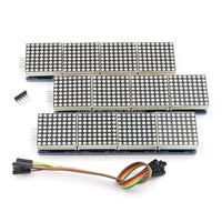 MAX7219 Modul Tampilan LED Array 4 in 1 5V Biru Merah Hijau 8*8 Modul Kontrol dengan Kabel 5P untuk Tampilan Dot Matrix