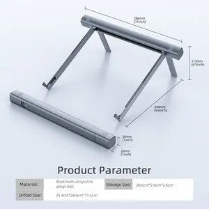 Dudukan Laptop Portabel Universal Yang Dapat Disesuaikan Antiselip Silikon Stabil Lipat Cepat Dudukan Laptop Aluminium Aloi Kualitas Tinggi