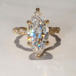 IGI Certified Marquise CVD Lab Grown Diamond Twisted Vine <b>Ring</b> Custom 925 <b>Silver</b> Vvs Lab Created Diamond Engagement <b>Ring</b> Jewelry - Product Image 1