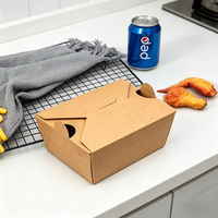 Boîtes alimentaires en papier kraft, recyclables et jetables, avec logo personnalisé imprimé, pour frites, sushis et plats à emporter