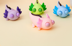 2025 Novelty TPR Fidget Squishy Animal Eye Popping Out Axolotl <b>Squeeze</b> Spit Eyes Winkle Stress Relief Toys - Product Image 5