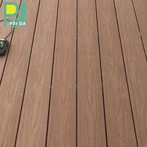 Anti-Slip Wpc Decking Coffee Color Outdoor Material