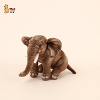 Éléphant Simulé Animal en Peluche Coton Biologique Sherpa Tissu Laine Nylon Caoutchouc Fourrure PP Coton 30cm 40cm Peluche Flanelle Plastique