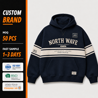 Sweat à capuche pour homme personnalisé, 100% coton néoprène 700 GSM, manches longues, rayé, style rétro, séchage rapide, grande taille, à capuche bouclée