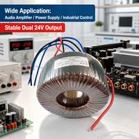 Transformateur toroïdal 200W 230V vers double 24V 50/60Hz à noyau en cuivre pur pour amplificateur audio et alimentation électrique
