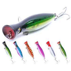 Jetshark 13cm/43G 6 colores Popper 1-0 # gancho grande agua salada flotante Topwater señuelo de plástico duro Popper señuelo de pesca