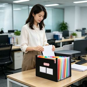 กระเป๋าเอกสารปี 2026 แบบหลายช่อง สามารถใส่โลโก้ได้ มีสองสีให้เลือก พร้อมช่องใส่ปากกา สำหรับใช้ในสำนักงาน - Product Image 4