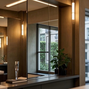 Exquisite Wall Decor: Dark Grey Silver Mirror, Blue & Dark Blue Mirrors, Gold and Bronze Tinted Colored Glass Mirror Panels - Product Image 1