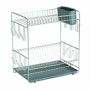 Grande portapiatti in acciaio inox per 18 piatti, grigio, 43x25x41,5 cm (Sauvic 90980) - Product Image 2