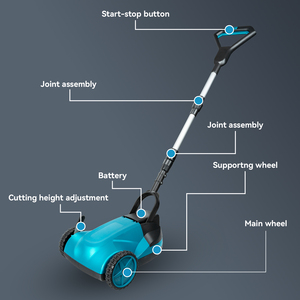 Débroussailleuse sans fil 2 temps en acier inoxydable, alimentée par <span class=keywords><strong>batterie</strong></span> 21V 3.0Ah, avec alimentation automatique du fil, bordureuse de pelouse, anti-vibration, DIY, OEM - Product Image 2