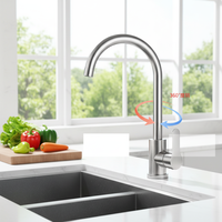 Robinet de cuisine en acier inoxydable 304 à rotation 360° pour eau chaude et froide, idéal pour hôtels, fermes et salles de bain – Vente chaude