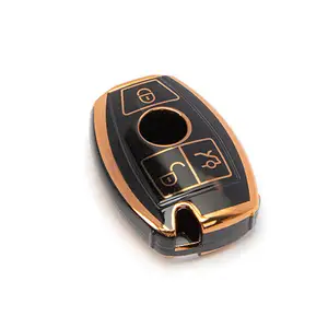 Car Key Fob Chain Accessories Keychain Key Cover Case Black For Mercedes Benz Key Case