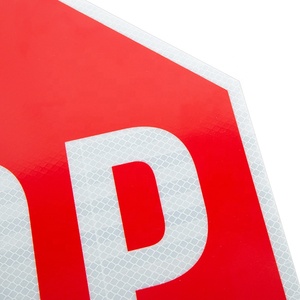 Heißer verkauf stop gedruckt reflektierende geprägte aluminium verkehrs zeichen glow in <span class=keywords><strong>the</strong></span> dark - Product Image 3