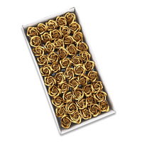 INUNION 3-Schichtige 5cm Gold- und Silberfarbene Rosen-Seifenblumen Dekorative Künstliche Ewige Seifenrosen als Geschenk