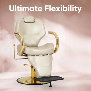 Poltrona da Barbiere di Lusso, Sedia per Salone di Bellezza con Braccioli in Acciaio Inox, Rosa e Oro, Sedie per <span class=keywords><strong>Parrucchieri</strong></span> - Product Image 1