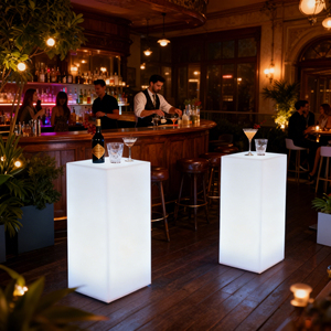Tavolo da <span class=keywords><strong>Bar</strong></span> Illuminato a LED con 16 Colori Cangianti, Impermeabile, Ricaricabile, Arredo per Esterni per Club, Eventi, Feste, Casa, Matrimoni e Noleggi - Product Image 1