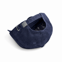Casquette de baseball personnalisée avec logo brodé noir effet vieilli, six panneaux, style Dad Hat, streetwear, visière incurvée, en sergé de coton, vente en gros OEM