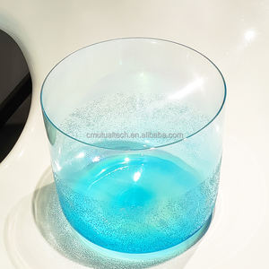 Ciotola di canto trasparente color Q're ciotola di cristallo di quarzo chiaro di canto ciotola di cristallo suono sano/mascotte - Product Image 5