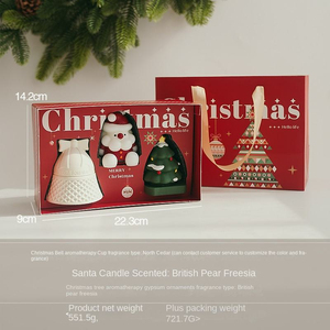 Caja de Regalo de Velas Aromáticas Navideñas Hechas a Mano con Cera de Soja, Fragancia y Adornos Decorativos - Product Image 5