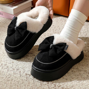 Pantuflas Coreanas de Marca Privada con Bordado Floral, Cómodas, de Felpa y Algodón para Invierno, Uso Doméstico, Suela de EVA para Verano y Otoño - Product Image 6