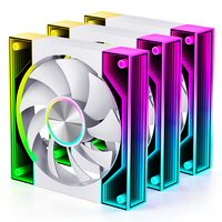 Ventilador de PC XINMAI Blanco de 120 mm ARGB PWM con Espejo Infinito, 5V 3 Pines, Silencioso, RGB, para Computadoras de Juego