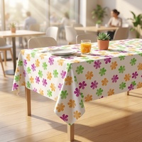 Nappe Moderne Écologique en PEVA Xin Shu, Imperméable et Anti-Taches, Motif Floral, Facile à Nettoyer, Idéale pour Fêtes et Stands Extérieurs
