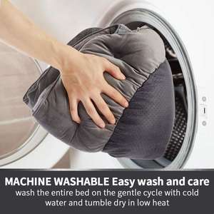 ZYZPET-cama de perro para gatos de interior, lavable, suave, antideslizante, resistente al agua, fondo Oxford, gris, 20 pulgadas - Product Image 6