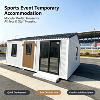 Maison conteneur modulaire préfabriquée extensible pour chambre à coucher, design moderne du milieu du siècle, pour logement temporaire d'événements sportifs, village d'athlètes