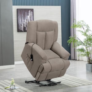 Fauteuil releveur électrique moderne en tissu Homers, fauteuil inclinable 1 place, fauteuil individuel avec télécommande et massage pour personnes âgées - Product Image 1
