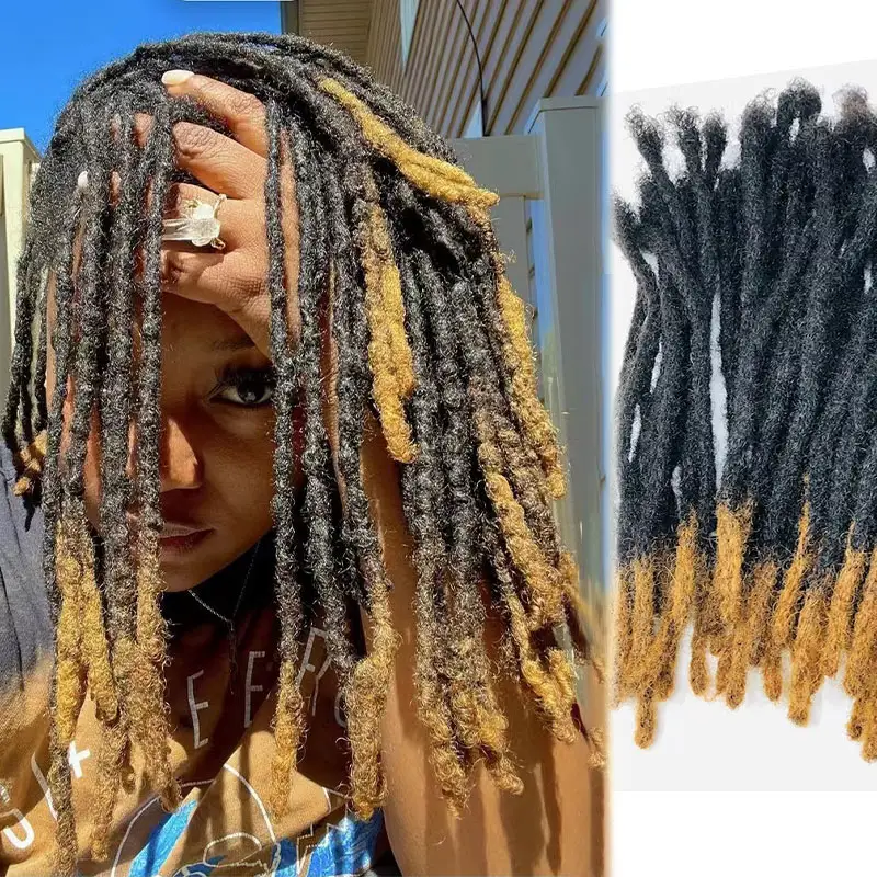 Lock Extensions Human Hair 1bt27 Handgemaakte Vlechtstijl Afro Kinky Rechte 10 Inch 0.6 Cm Dreadlocks Voor Zwarte Vrouwen