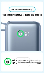 Batterie externe compacte portable de haute qualité 10000 mAh, <span class=keywords><strong>sortie</strong></span> 30W, charge rapide, affichage LED USB-C, entrée USB intégrée - Product Image 6