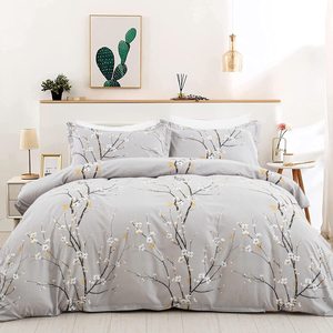 <strong>Plum</strong> Blossom Printed 100% Microfiber 3-Piece Comforter Set - Product Image 1