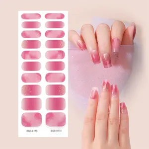 Factory Supplier New Gel Nail Stickers Self Adhesive Semi Cured Gel Nail Polish Strips