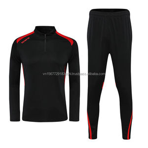 Conjunto de Jersey de Fútbol de Manga Larga con Media Cremallera y Pantalones Largos, Estampado, Transpirable, para Niños y Niñas, Traje Deportivo, Ropa de Entrenamiento para Adolescentes - Product Image 2