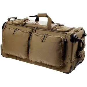 New arrival Cappuccino Extra Large Trolley Tactical Rolling Gear Bag For Warriors bag