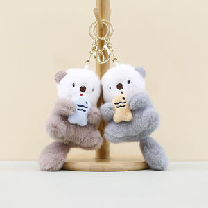 Vente en gros de pendentif loutre mignon porte-clés en peluche poupée castor adorable animal en peluche personnalisé pour cadeau promotionnel - Product Image 1