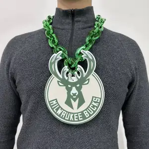 Collège Football Fans 3D Grand Logo Mousse Plastique 51 Équipes Chaînes Collier LED Match