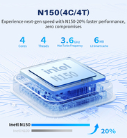Mini PC Industrial Sin Ventilador N150 4K, Pantalla Dual HD, 2 LAN Gigabit, 8 USB, 2 COM, RS232, RS485, Computadora Integrada en Caja