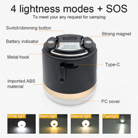 Lampe torche LED multifonctionnelle rechargeable étanche d'extérieur 7200mAh Lanterne de camping 5 modes Projecteur LED magnétique pour camping