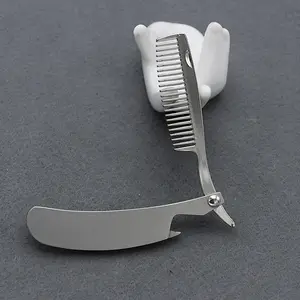 Hot Selling Beard Styling Stainless Steel Portable Pocket Mini Folding Comb Vintage Oil Hair Comb