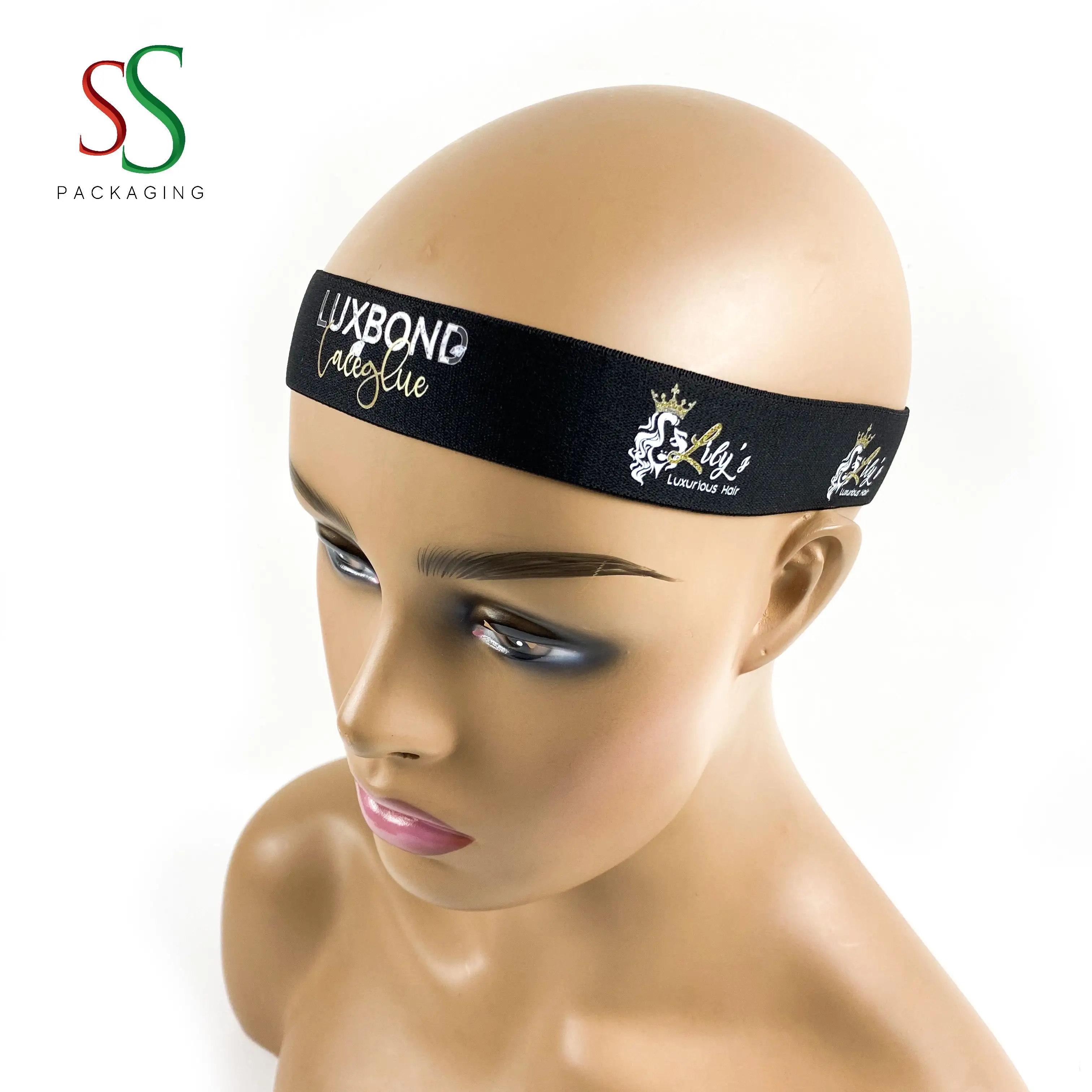 SS Hair Packaging Custom Logo Elastic Melt Band Wig Lace Hair Melt Band