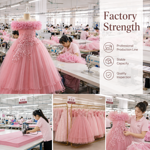 Robe de demoiselle d'honneur rose en tulle bouffant pour les filles de 8 ans, tenue de fête d'anniversaire brodée pour enfants pour l'été - Product Image 5