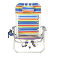Chaise de plage pliable confortable en aluminium avec sac isotherme, design à lacets, couleur fixe, best-seller