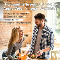 Gummies de Vinaigre de Cidre de Pomme de Haute Qualité avec Extrait de Gingembre : Booste l'Énergie, Favorise la Santé Intestinale, Production d'Énergie Cellulaire