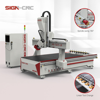 Máquina CNC de grabado 3D de 4 ejes para madera de Source Factory, para tallado de muebles, fabricación de puertas, placas 3D, MDF y acrílico.