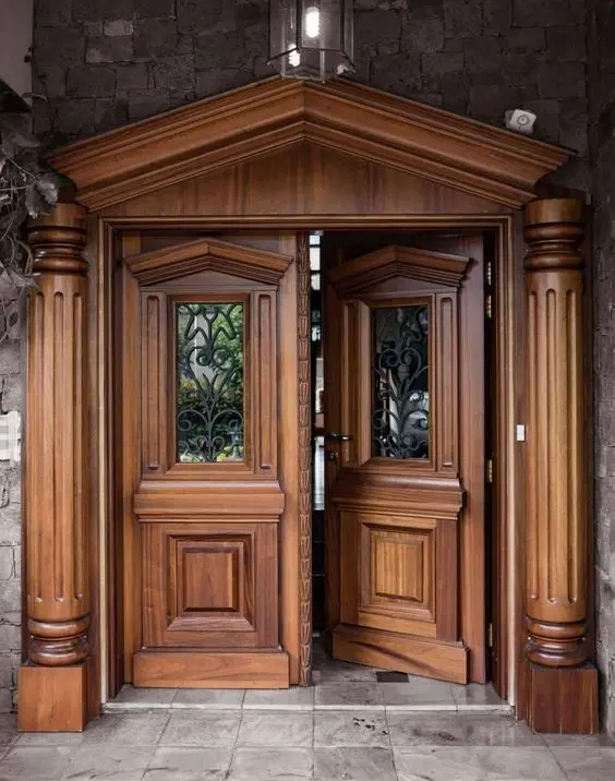 American Wooden Entrance Style Modelle Mahagoni Double Massivholz Haupteingang Außen eingang Haustüren