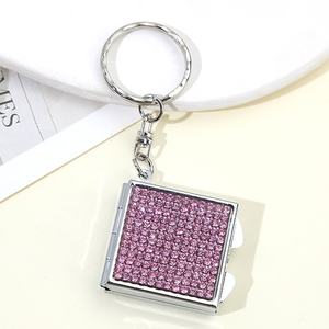 Mini espejo Bling llavero accesorios Venta caliente espejo llavero venta al por mayor espejo de bolsillo - Product Image 3